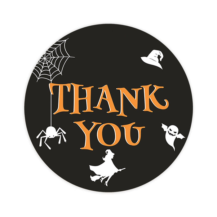 Set of 120 Halloween Thank You Stickers Labels For Kids Treat Bags Goodie, Halloween Party Favors-Set of 120-Andaz Press-Spider Witch Ghost-