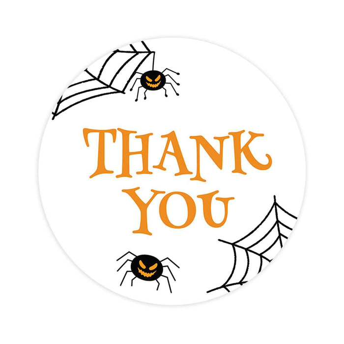 Set of 120 Halloween Thank You Stickers Labels For Kids Treat Bags Goodie, Halloween Party Favors-Set of 120-Andaz Press-Spiders and Webs-