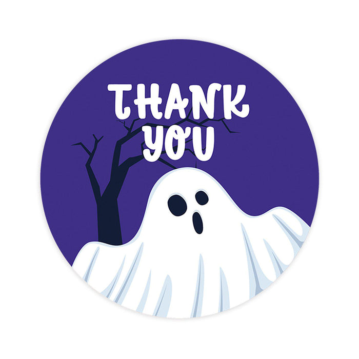 Set of 120 Halloween Thank You Stickers Labels For Kids Treat Bags Goodie, Halloween Party Favors-Set of 120-Andaz Press-Spooky Ghost-