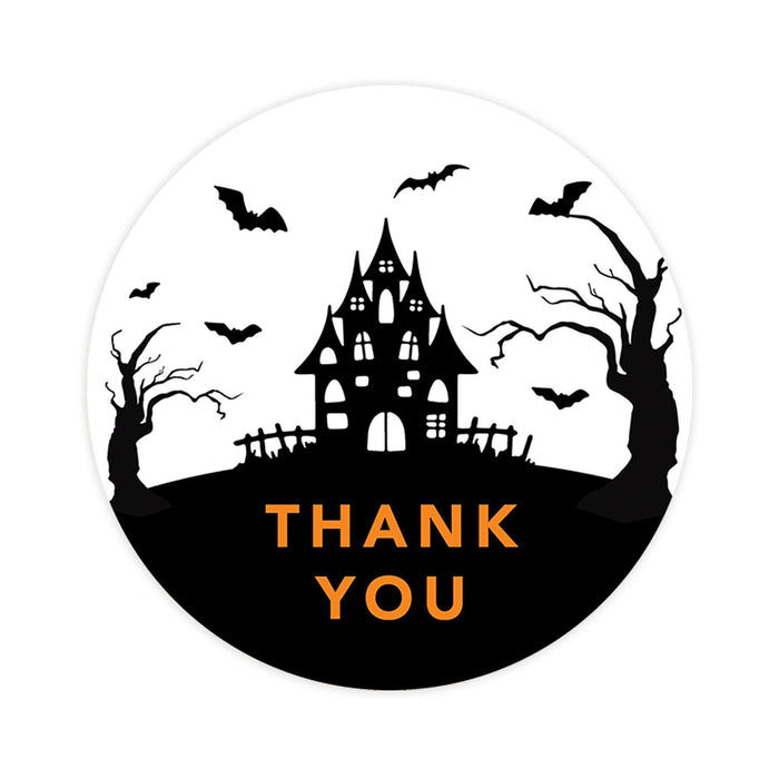 Set of 120 Halloween Thank You Stickers Labels For Kids Treat Bags Goodie, Halloween Party Favors-Set of 120-Andaz Press-Spooky Haunted House-