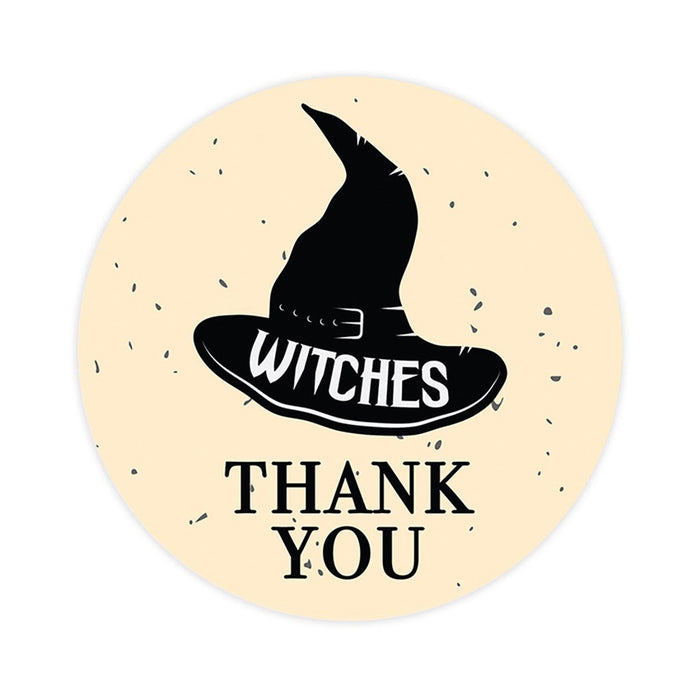 Set of 120 Halloween Thank You Stickers Labels For Kids Treat Bags Goodie, Halloween Party Favors-Set of 120-Andaz Press-Witches Hat-