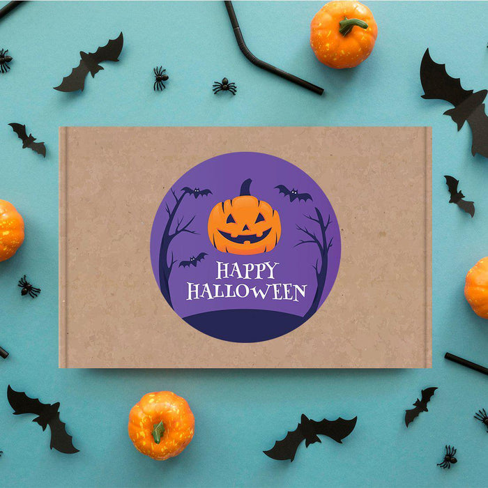 Set of 120 Happy Halloween Stickers Labels For Kids Treat Bags Goodie, Halloween Party Favors-Set of 40-Andaz Press-Happy Jack O' Lantern-