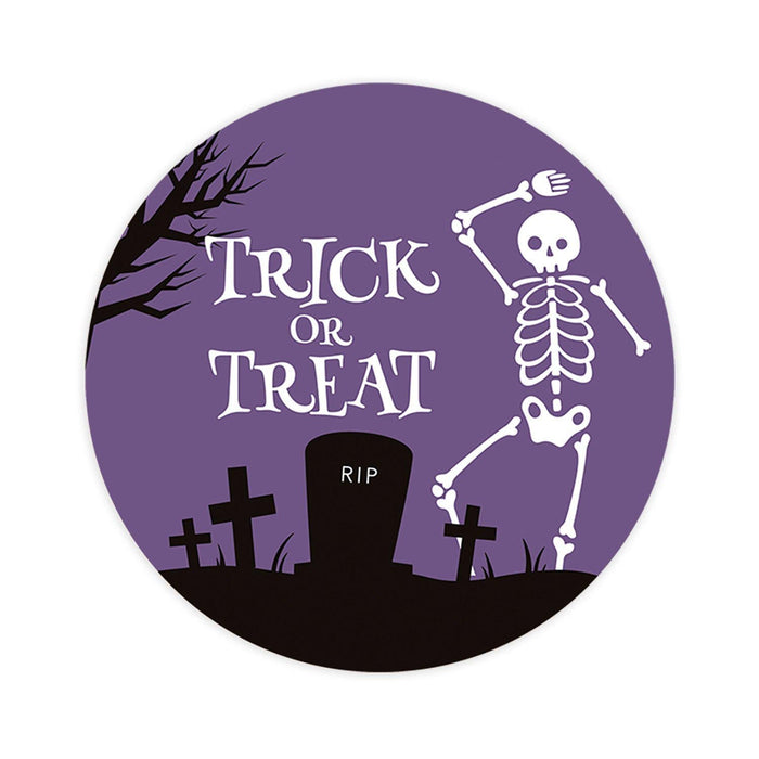 Set of 120 Happy Halloween Stickers Labels For Kids Treat Bags Goodie, Halloween Party Favors-Set of 40-Andaz Press-Skeleton in Graveyard-