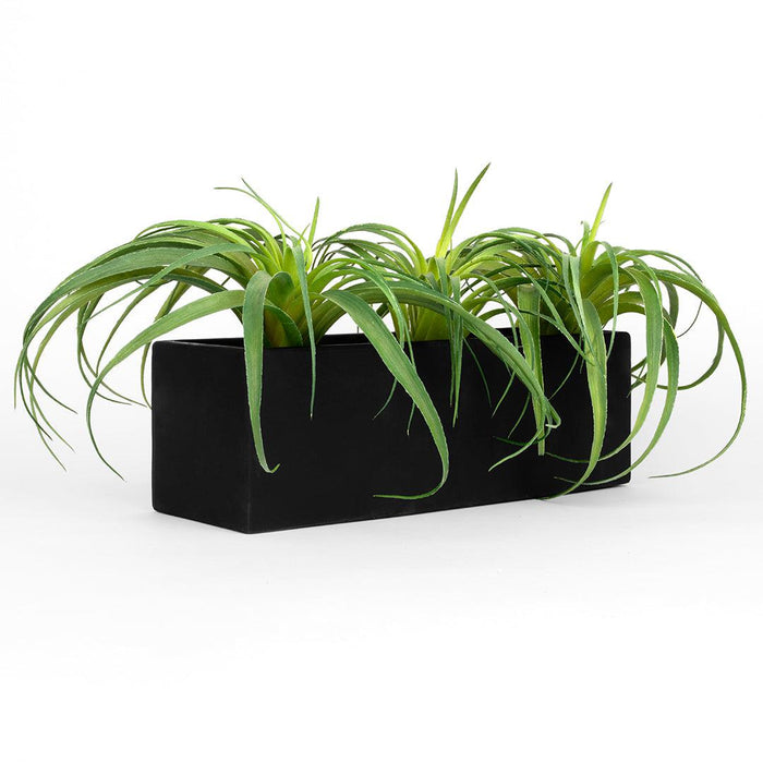 Set of 2 Ceramic Rectangular Vase-Set of 2-Koyal Wholesale-Black-