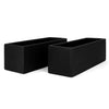 Set of 2 Ceramic Rectangular Vase-Set of 2-Koyal Wholesale-Black-