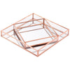 Set of 2 Glass Mirror Square Trays Vanity Set-Set of 2-Koyal Wholesale-Rose Gold-