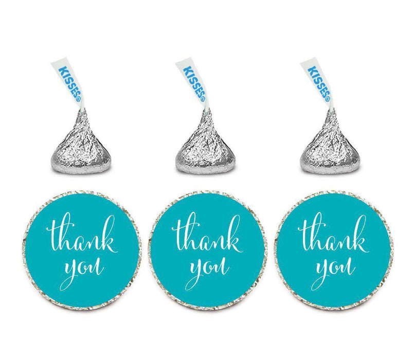 Set of 216 Thank You Hersheys Kisses Stickers-Set of 216-Andaz Press-Aqua-