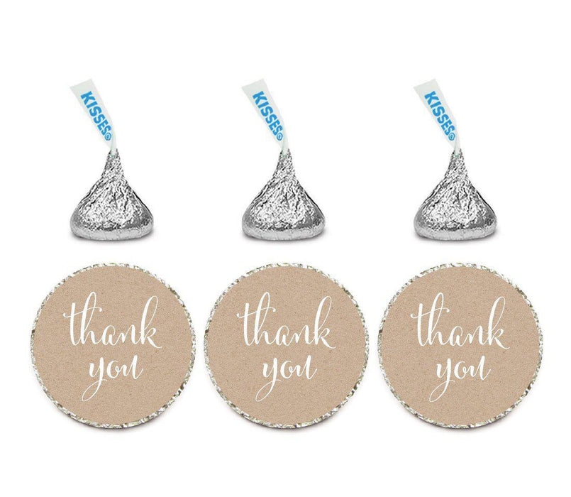 Set of 216 Thank You Hersheys Kisses Stickers-Set of 216-Andaz Press-Kraft Brown-