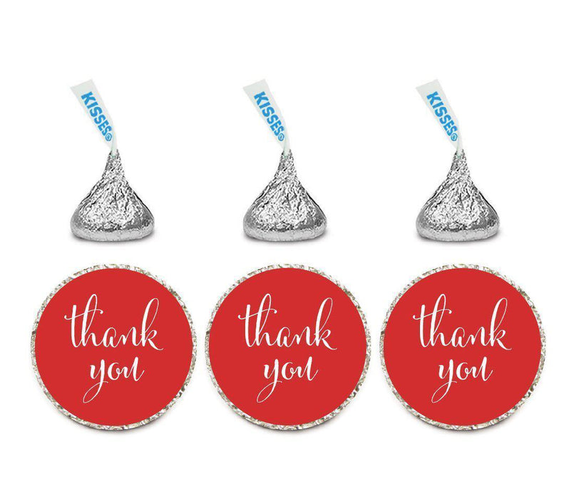 Set of 216 Thank You Hersheys Kisses Stickers-Set of 216-Andaz Press-Red-