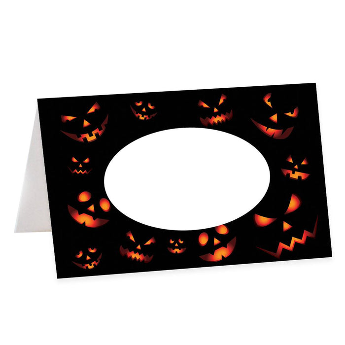 Set of 24 Halloween Table Tent Place Cards for Table Setting-Set of 24-Andaz Press-Frightening Faces-