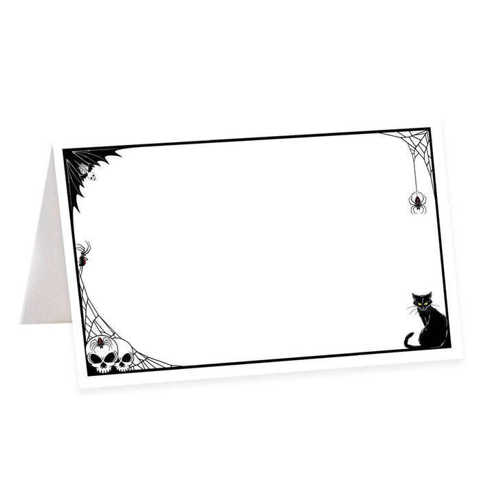 Set of 24 Halloween Table Tent Place Cards for Table Setting-Set of 24-Andaz Press-Mystical Black Cat-