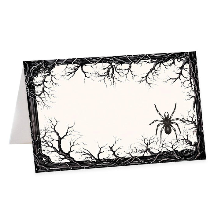 Set of 24 Halloween Table Tent Place Cards for Table Setting-Set of 24-Andaz Press-Tarantula & Branches-