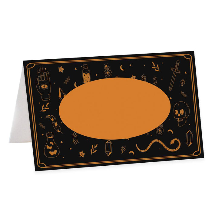 Set of 24 Halloween Table Tent Place Cards for Table Setting-Set of 24-Andaz Press-Tarot & Spells-