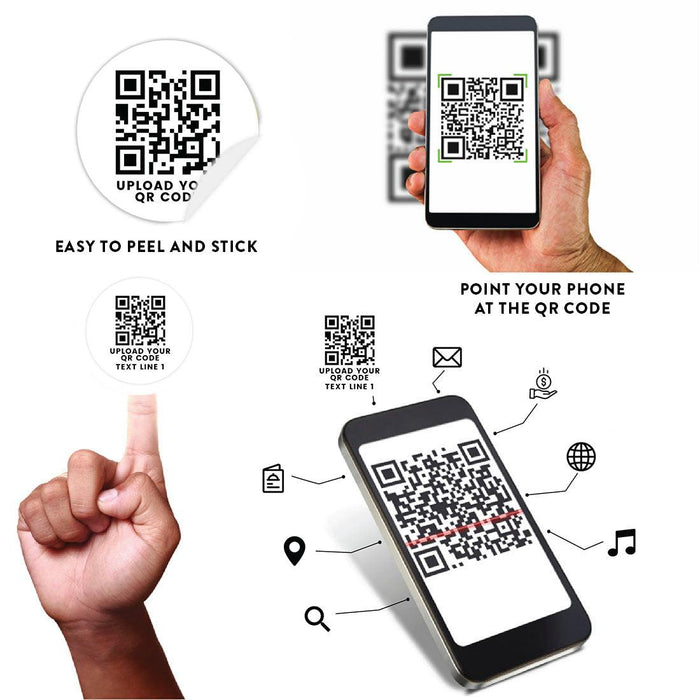 Set of 240 Custom QR Code Stickers, 0.75" Labels for Small Business & Social Media-Set of 240-Andaz Press-0.75" QR Code Stickers-