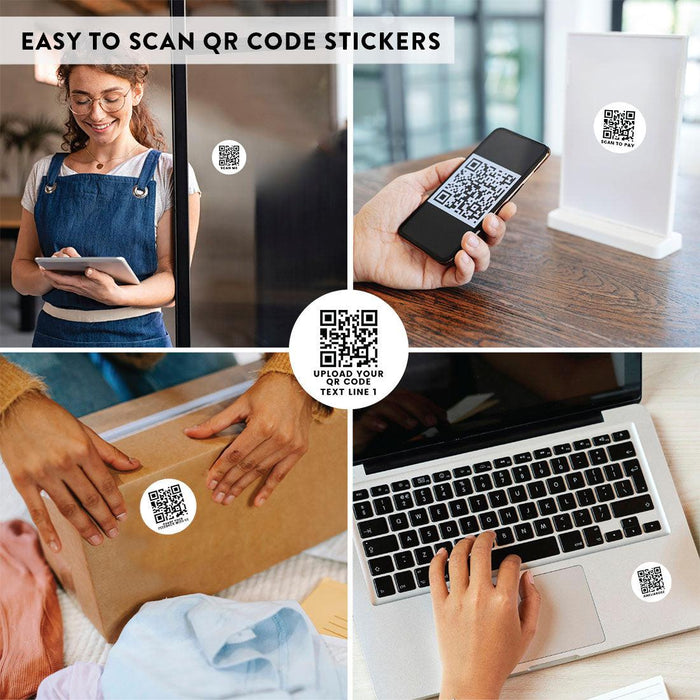 Set of 240 Custom QR Code Stickers, 0.75" Labels for Small Business & Social Media-Set of 240-Andaz Press-0.75" QR Code Stickers-