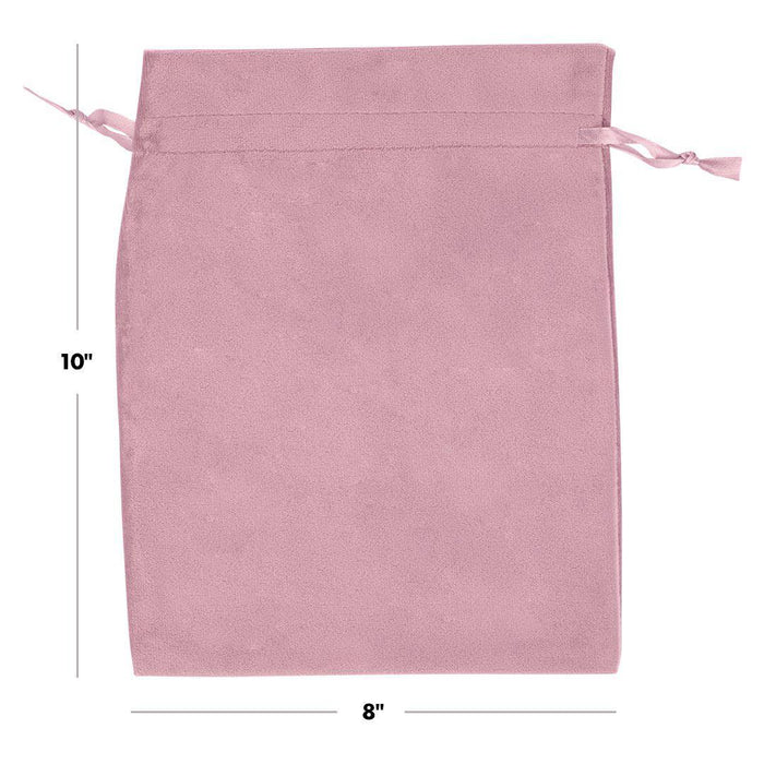 Set of 25 Velvet Drawstring Favor Bags-Set of 25-Andaz Press-5" x 7"-Ivory-