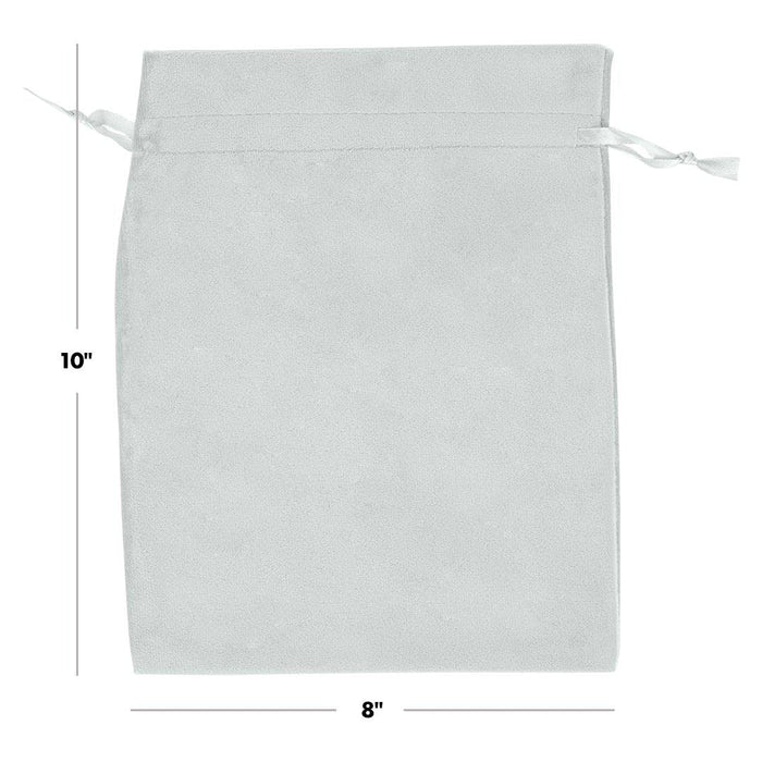 Set of 25 Velvet Drawstring Favor Bags-Set of 25-Andaz Press-5" x 7"-Ivory-