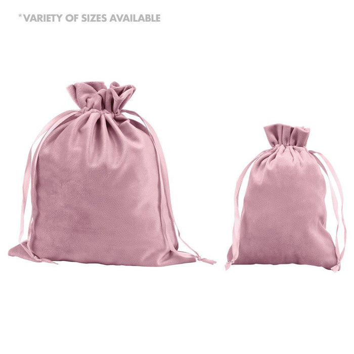 Set of 25 Velvet Drawstring Favor Bags-Set of 25-Andaz Press-5" x 7"-Ivory-