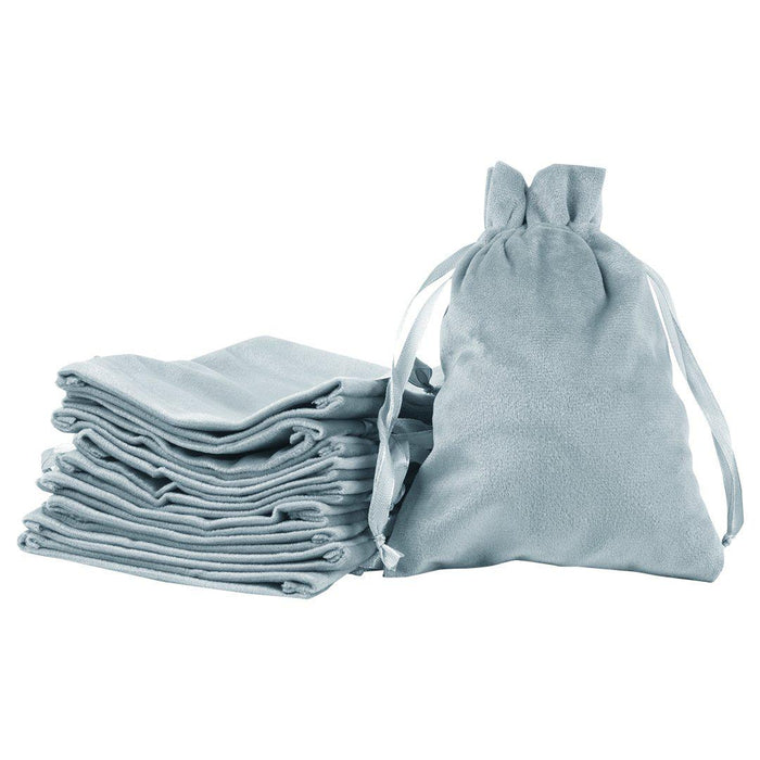 Set of 25 Velvet Drawstring Favor Bags-Set of 25-Andaz Press-5" x 7"-Dusty Blue-