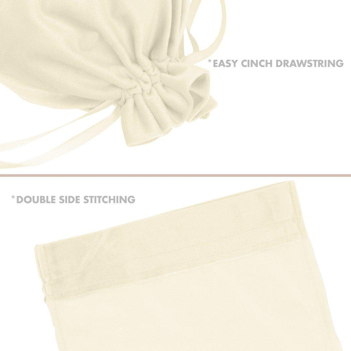 Set of 25 Velvet Drawstring Favor Bags-Set of 25-Andaz Press-5" x 7"-Ivory-