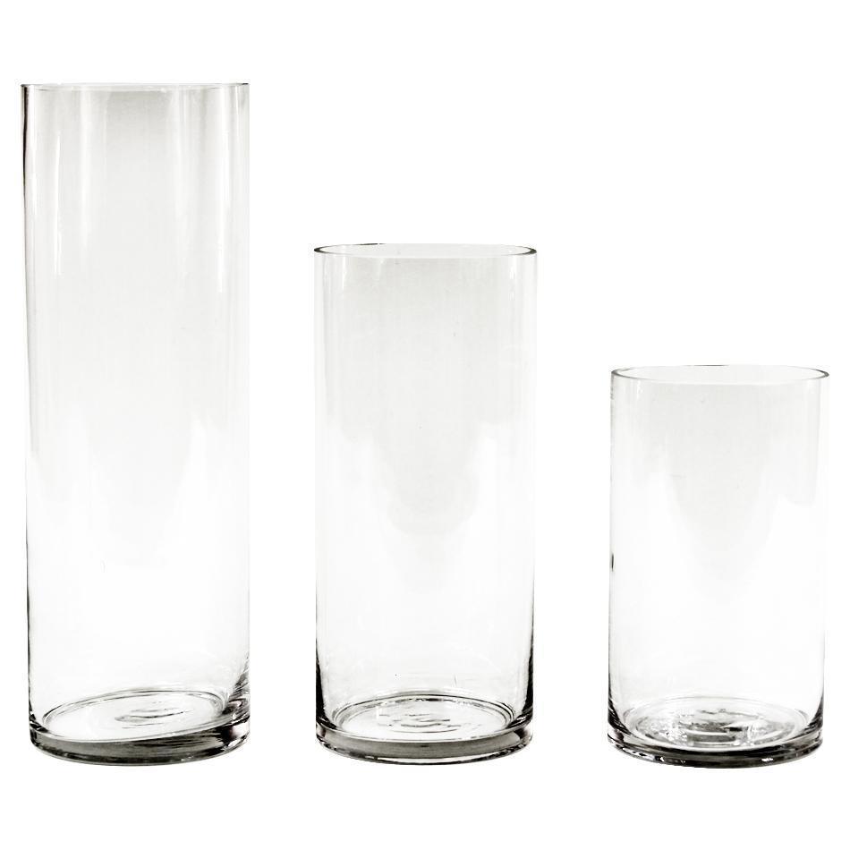 Set of 3 Clear Glass Cylinder Vases Set-Set of 3-Koyal Wholesale-Clear-