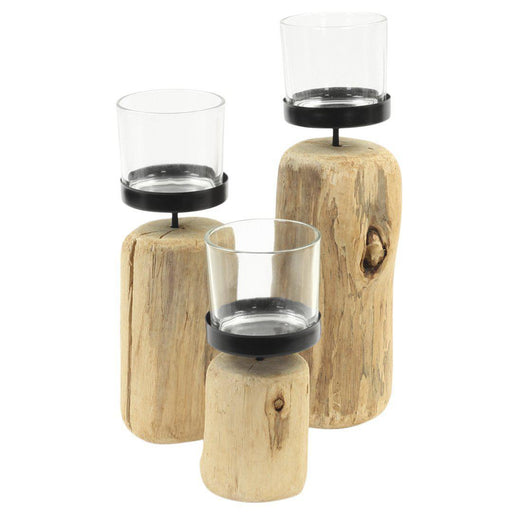 Set of 3 Driftwood Candle Holders Set-Set of 3-Koyal Wholesale-