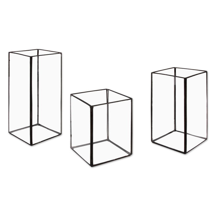 Set of 3 Geometric Candle Holders-Set of 3-Koyal Wholesale-Gold-