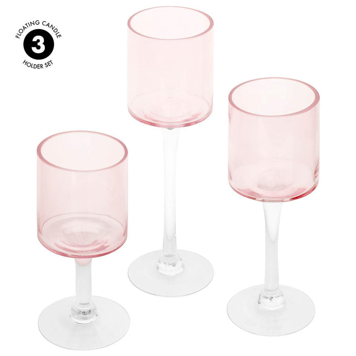 Set of 3 Glass Floating Candle Vases-Koyal Wholesale-Clear-SET OF 1 (3PC)-