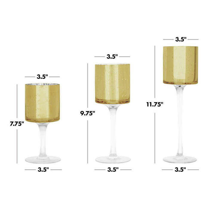 Set of 3 Glass Floating Candle Vases-Koyal Wholesale-Clear-SET OF 1 (3PC)-