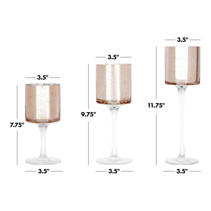 Set of 3 Glass Floating Candle Vases-Koyal Wholesale-Clear-SET OF 1 (3PC)-