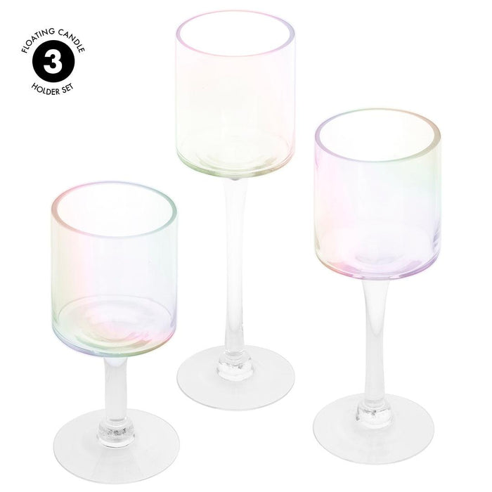 Set of 3 Glass Floating Candle Vases-Koyal Wholesale-Gold-SET OF 1 (3PC)-