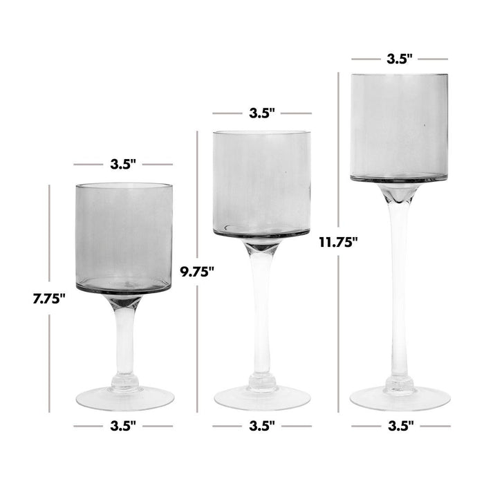 Set of 3 Glass Floating Candle Vases-Koyal Wholesale-Clear-SET OF 1 (3PC)-