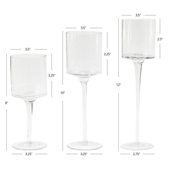 Set of 3 Glass Floating Candle Vases-Koyal Wholesale-Clear-SET OF 1 (3PC)-