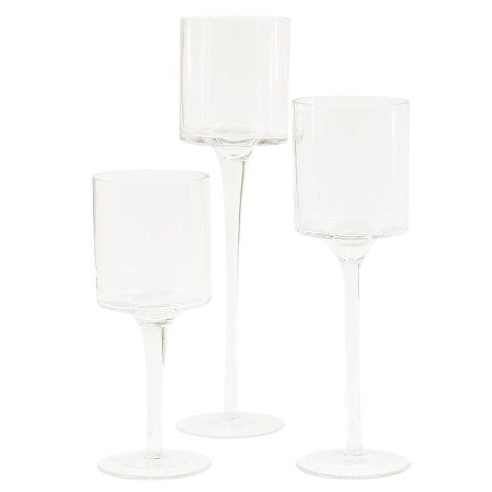 Set of 3 Glass Floating Candle Vases-Koyal Wholesale-Clear-SET OF 1 (3PC)-