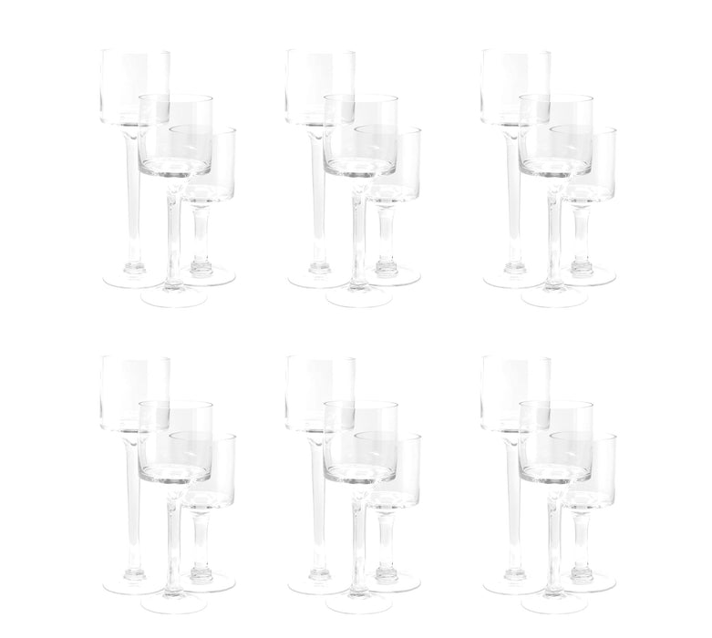 Set of 3 Glass Floating Candle Vases-Koyal Wholesale-Clear-SET OF 6 (18PC)-