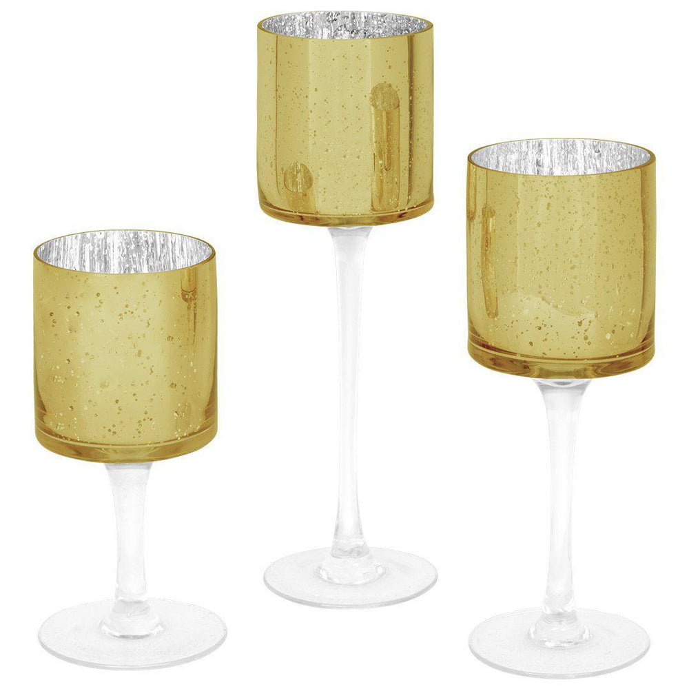 Set of 3 Glass Floating Candle Vases-Koyal Wholesale-Gold-SET OF 1 (3PC)-