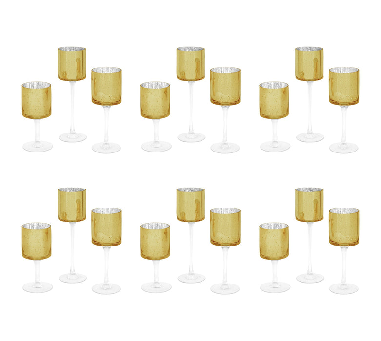 Set of 3 Glass Floating Candle Vases-Koyal Wholesale-Gold-SET OF 6 (18PC)-