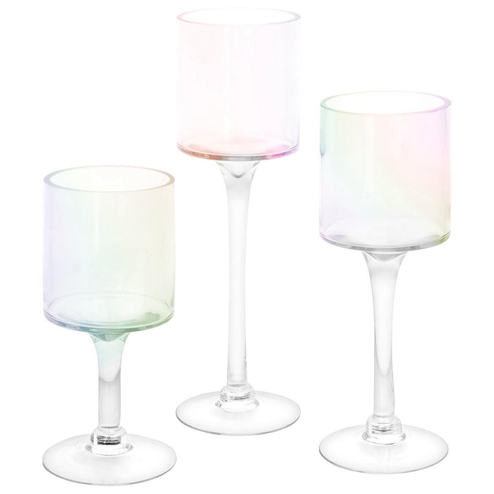 Set of 3 Glass Floating Candle Vases-Koyal Wholesale-Iridescent-SET OF 1 (3PC)-