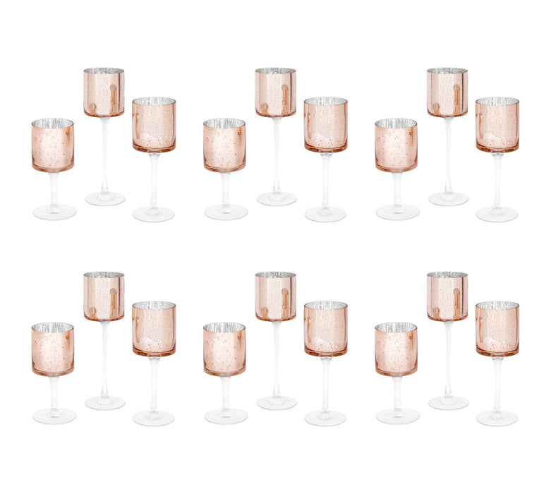 Set of 3 Glass Floating Candle Vases-Koyal Wholesale-Rose Gold-SET OF 6 (18PC)-