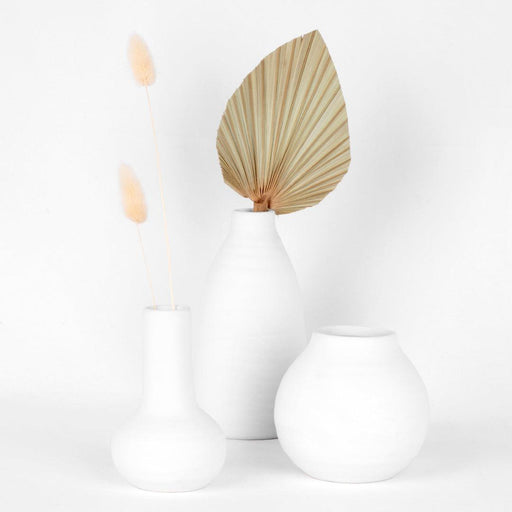 Set of 3 Modern Minimalist Ceramic Vases-Set of 3-Koyal Wholesale-Matte White-