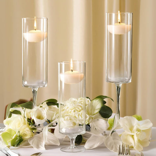 Set of 3 Pillar Candle Hurricane Pedestal Holders-Set of 3-Koyal Wholesale-