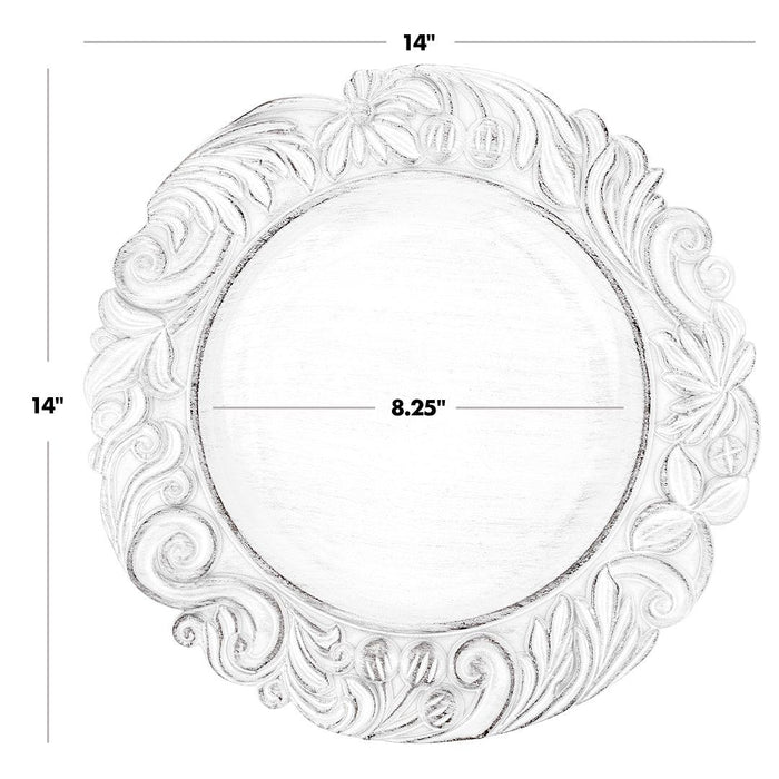 Set of 4 Acrylic Charger Plates Round Baroque-Set of 4-Koyal Wholesale-Bronze-