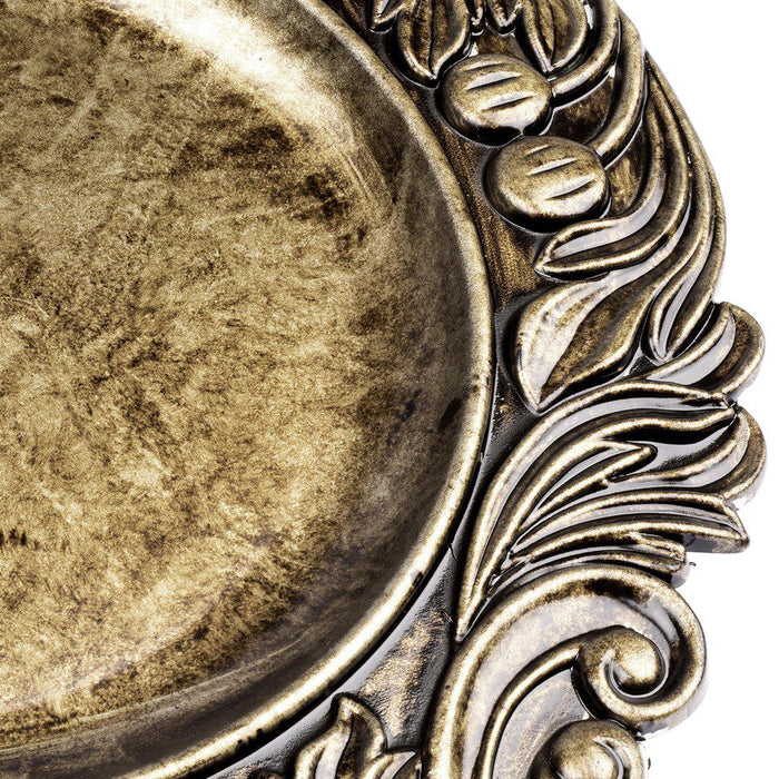 Set of 4 Acrylic Charger Plates Round Baroque-Set of 4-Koyal Wholesale-Bronze-