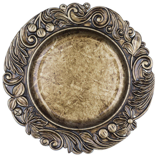 Set of 4 Acrylic Charger Plates Round Baroque-Set of 4-Koyal Wholesale-Bronze-