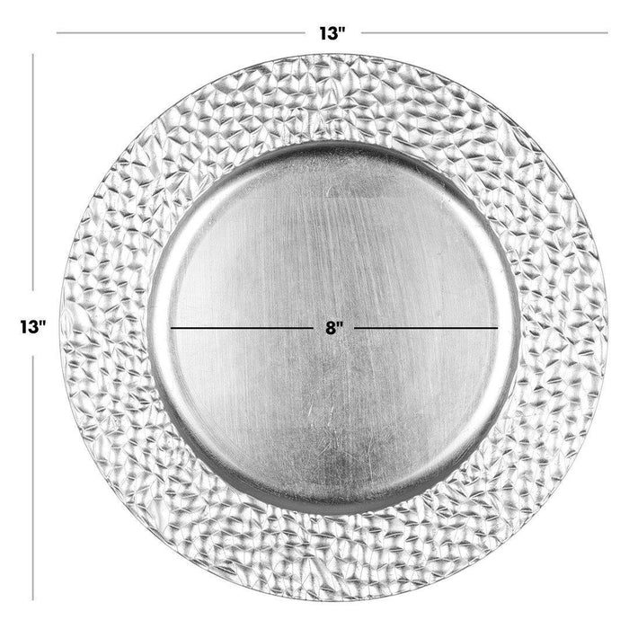 Set of 4 Acrylic Charger Plates Round Modern Industrial Bulk Pack-Koyal Wholesale-Silver-Set of 1 (4 PC)-