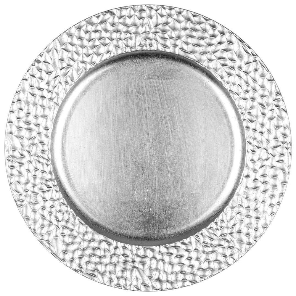 Set of 4 Acrylic Charger Plates Round Modern Industrial Bulk Pack-Koyal Wholesale-Silver-Set of 1 (4 PC)-