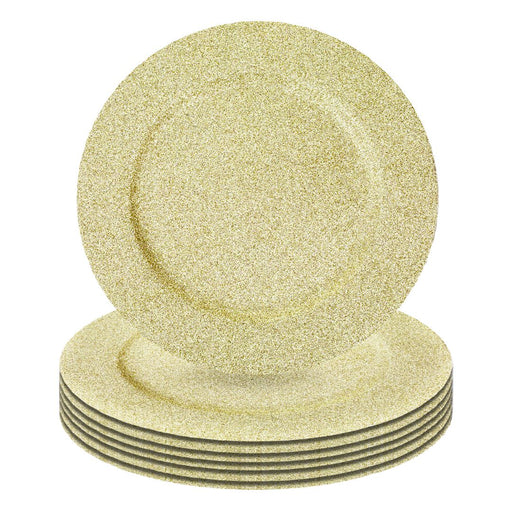 Set of 4 Acrylic Glitter Charger Plates Bulk Pack-Koyal Wholesale-Gold-Set of 1 (4PC)-