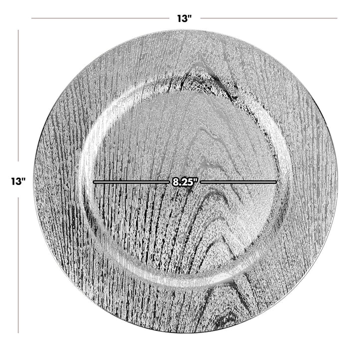 Set of 4 Acrylic Metallic Wood Charger Plates Bulk Pack-Koyal Wholesale-Gold-Set of 1 (4 PC)-