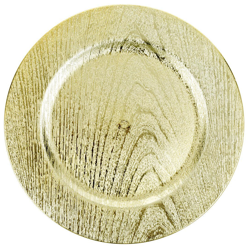 Set of 4 Acrylic Metallic Wood Charger Plates Bulk Pack-Koyal Wholesale-Gold-Set of 1 (4 PC)-