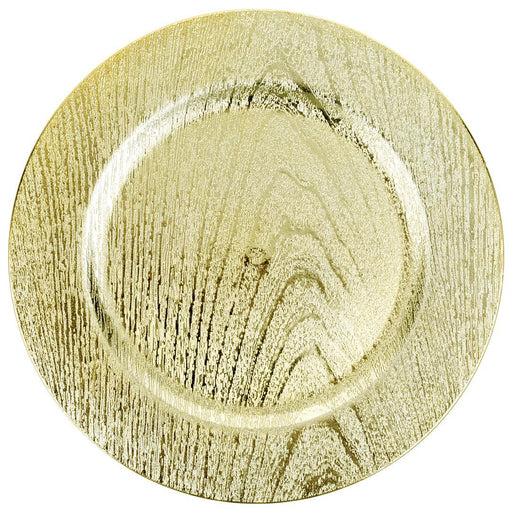 Set of 4 Acrylic Metallic Wood Charger Plates Bulk Pack-Koyal Wholesale-Gold-Set of 1 (4 PC)-